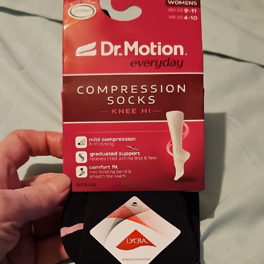 Dr. Motion Black Light Compression Knee High Socks For Women. - Picture 2 of 5